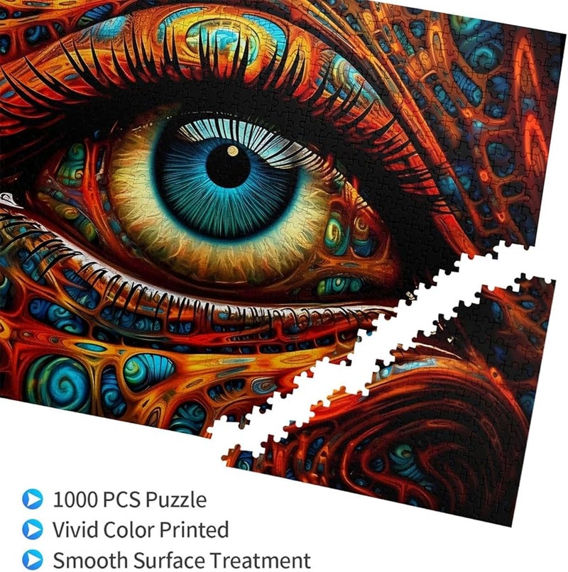 Phayah 1000 قطعة لغز العيون الملون للبالغين ديكور المنزل 29.5 × 19.7 بوصة - Image 2